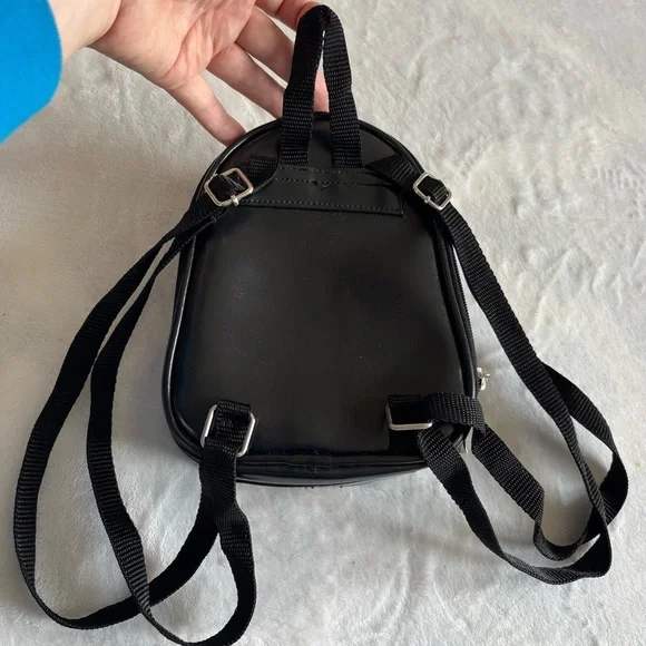 Atmosphere Backpack Black Charcoal Compact Small Faux Leather OS Unisex - Picture 2 of 10